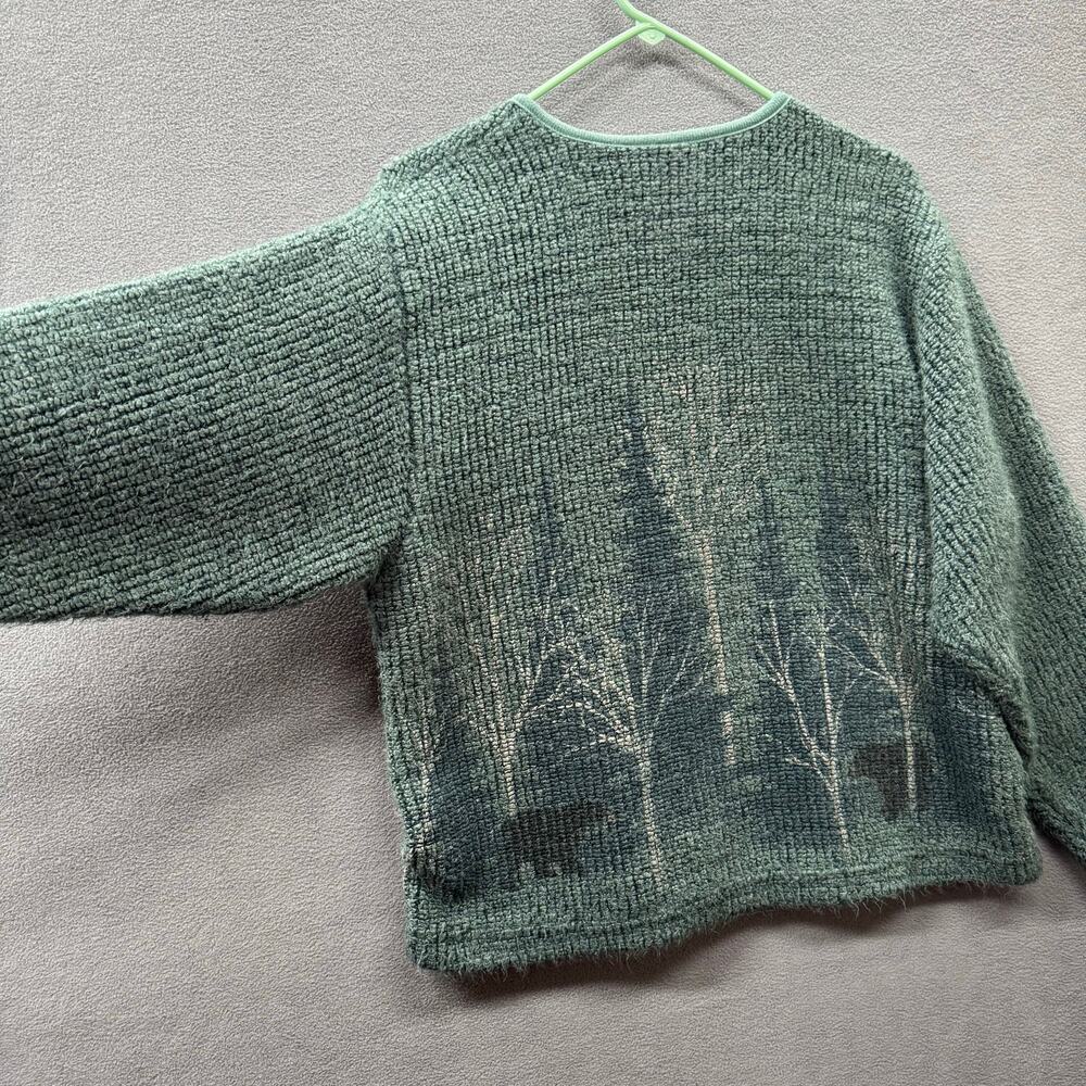 Vtg Artisans Cabincore Cottagecore Button‎ Front Cardigan Sweater Womens M Green - Picture 5 of 14
